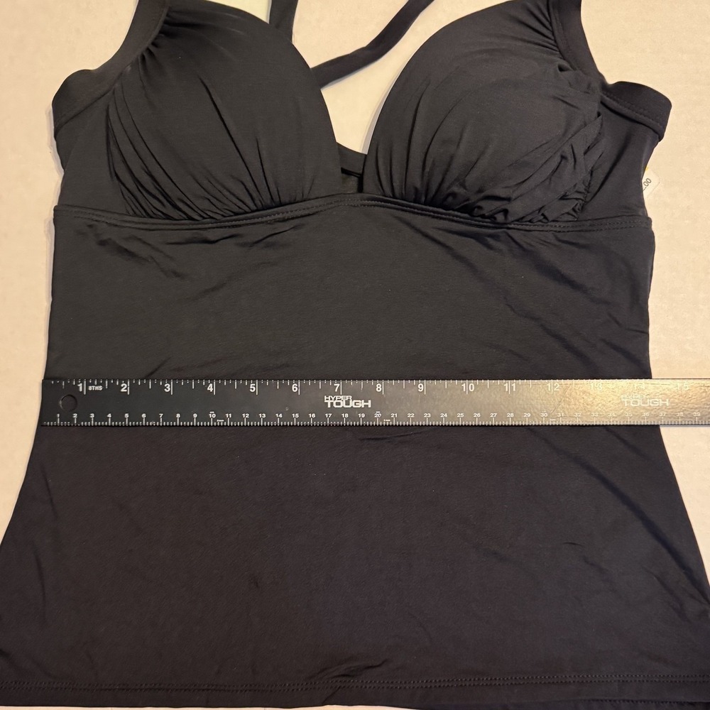 Cole of California Tankini Top Women Medium Black Swimsuit Convertible NEW - Picture 14 of 15